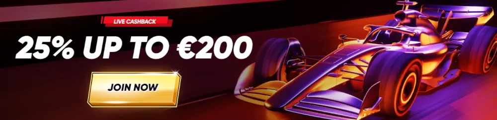 Offerta cashback live di QuickWin con un rimborso del 25% sulle perdite